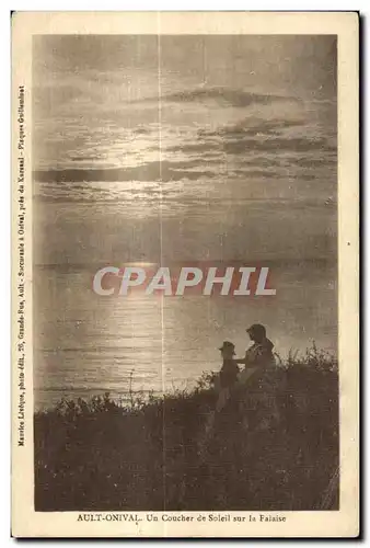 Cartes postales Ault Onival Un Coucher de Soleil sur la Falaise