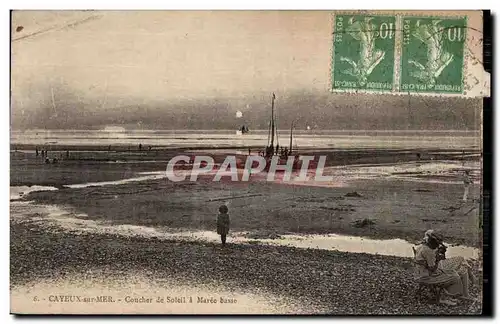 Cartes postales Cayeux sur Mer Coucher de Solell a Mareo basse