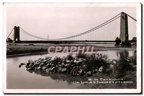 Cartes postales Cavaillon Les bords de la Durance et le pont suspendu