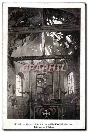 Cartes postales Armancourt (Somme) Interieur de I Eglise