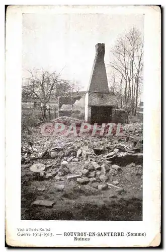 Ansichtskarte AK Rouvroy En Santerre (Somme) Ruines