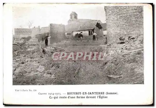 Ansichtskarte AK Rouvroy En Santerre (Somme) Ce Qui reste d une ferme devant I Eglise