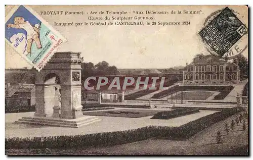 Ansichtskarte AK Proyart Arc de triomphe Aux defenseurs de la Somme Castelnau