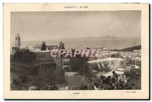 Cartes postales Agenda P L M 1929 Tunis