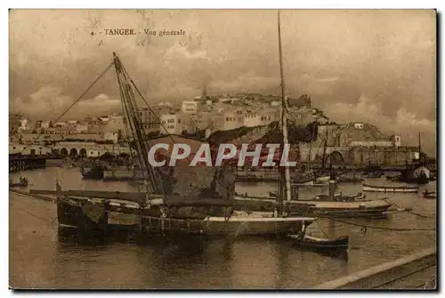 Ansichtskarte AK Maroc Tanger Vue generale Bateau