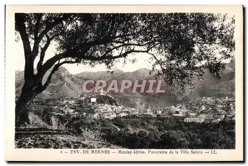 Ansichtskarte AK Maroc Env de Meknes Moulay Idriss Panorama de la Ville Salnte