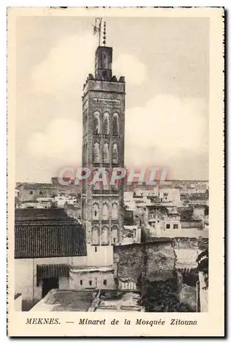 Ansichtskarte AK Maroc Meknes Minaret de Mosquee Zitouno