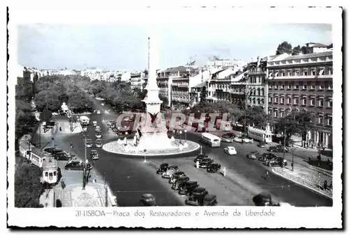 Cartes postales Lisboa Praca dos rstauradores e Avenida da liberdade