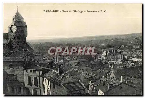 Cartes postales Bar le Duc Tour de I Horloge et Panorama