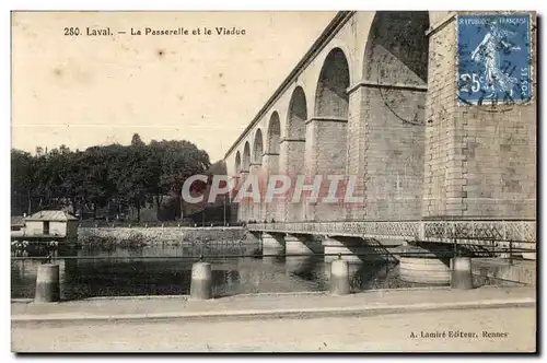 Cartes postales Laval La Passerelle et le Viaduc