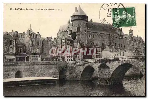 Cartes postales Laval le vieux Pont et le Chateau