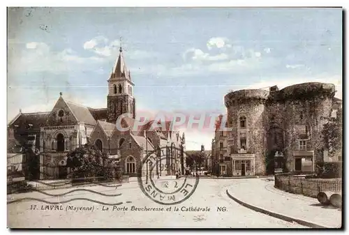Cartes postales Laval (Mayenne) Le Porte Beucheresse et la Cathedrale