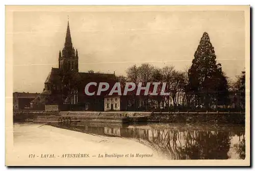 Ansichtskarte AK Laval Avesnieres La Basilique et la Mayenne