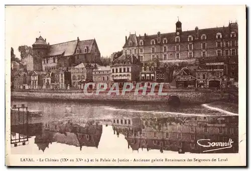 Cartes postales Laval le Chateau et le Palais Justice Ancienne Galerie Renassance des Seigneurs de Laval