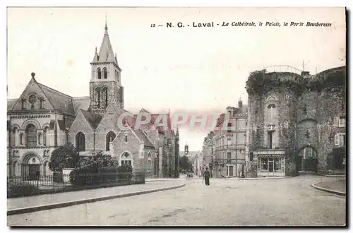 Cartes postales Laval la cathedrale le patais beucheresse