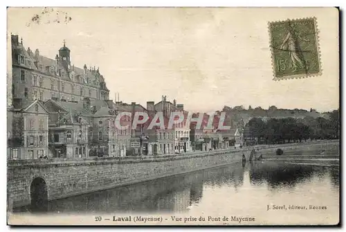Cartes postales Laval mayenne vue prise du pont de mayenne