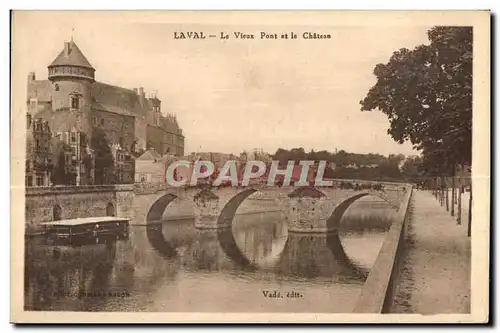 Cartes postales Laval le vieux pont et le Chateau