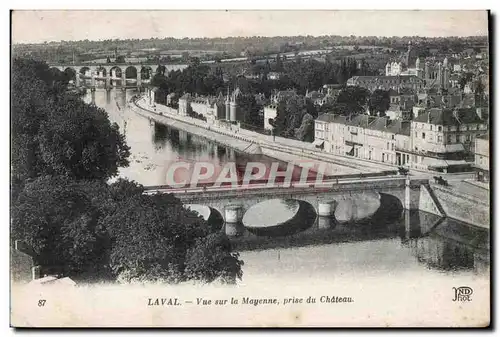 Cartes postales Laval vue sur la mayenne prise du Chateau