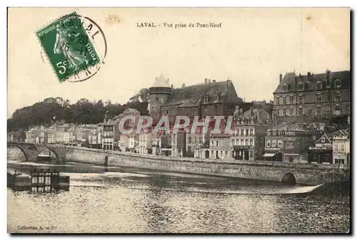Cartes postales Laval vue prise du pont neuf