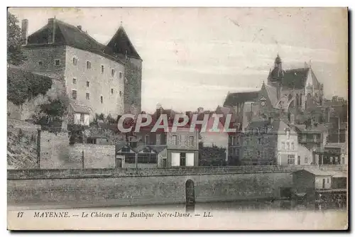 Cartes postales Mayenne le Chateau et la basilique notre dame ll