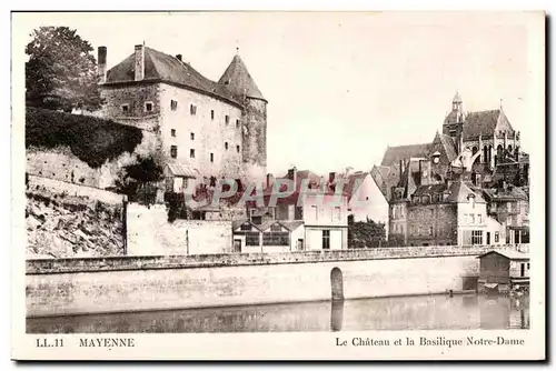 Cartes postales Mayenne le Chateau et la basilique notre dame