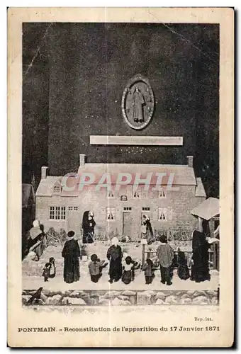 Cartes postales Pontmain reconstitution de l apparition du 17 janvier 1871
