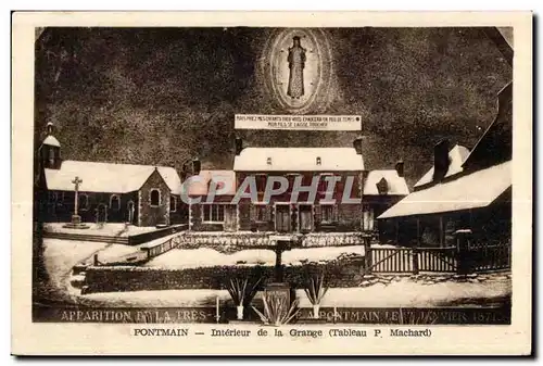 Cartes postales Pontmain interieur de la grange