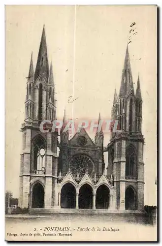 Cartes postales Pontmain facade de la basilique