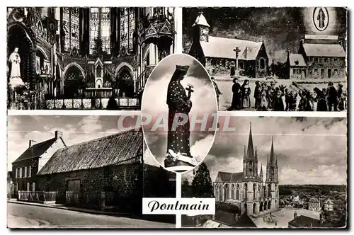 Cartes postales Pontmain interieur de la basilique evenement de pontmain vierge de l Apparition la chaumiere la