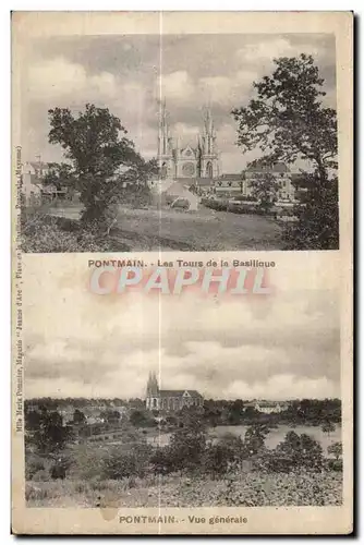 Cartes postales Pontmain les tours de la basilique