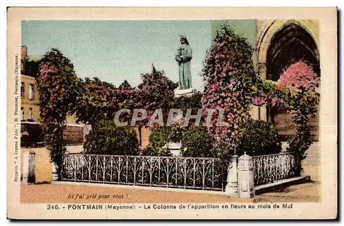 Cartes postales Pontmain mayenne la colonne de l Apparition en fieurs au mois de mal