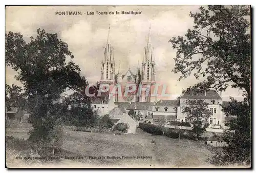 Cartes postales Pontmain les tours de la basilique