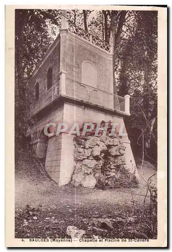 Cartes postales Saulges Mayenne chapelle et piscine de st cenere