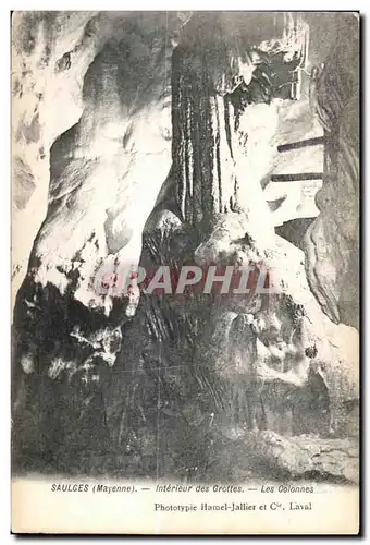 Cartes postales Saulges mayenne interieur des grotte les colonnes