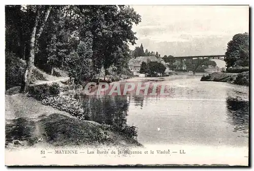 Cartes postales Mayenne les bords de la piavenne et le viaduc