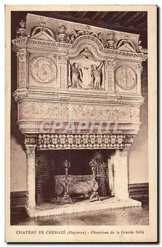Ansichtskarte AK Chateau de chemaze mayenne cheminee de la grande salle