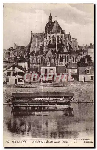 Cartes postales Mayenne abside de eglise notre dame