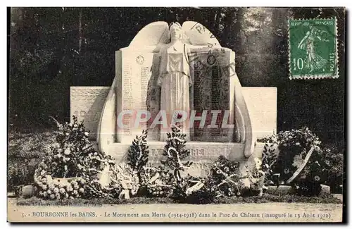 Cartes postales Bourbonne Les Bains Le Monument aux Morts dans le Parc du Chateau