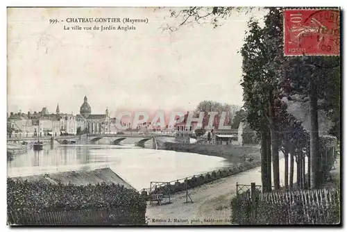 Cartes postales Chateau Gontier (Mayenne) La Ville Vue du Jardin Anglais