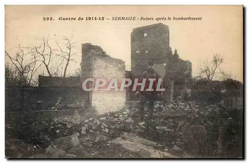 Ansichtskarte AK Guerre de Sermaize Ruines apres le Bombardement