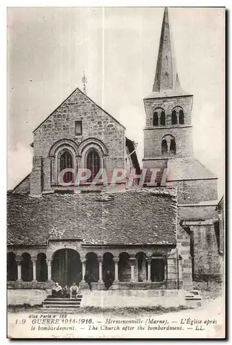 Cartes postales La Guerre Hermenonville L Eglise apres le bombardement