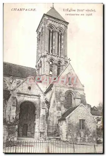 Cartes postales Champagne L Eglise restauree en 1908