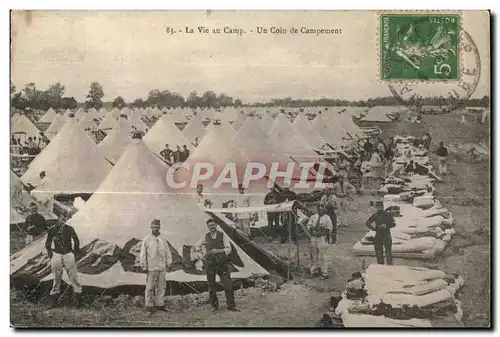 Cartes postales La Vie an Camp Un Coin de Campement Militaria