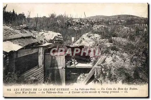 Ansichtskarte AK Les Ruines De La Grande Guerre La Ville au Bois Un Coin du Bois des Buttes Grat War Ruins La Vil