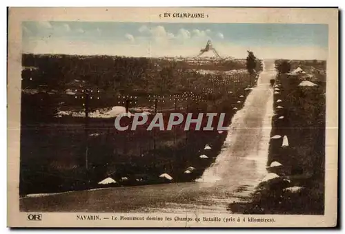 Ansichtskarte AK En Champagne Navarin Le Monument domine les Champs de Bataille Militaria