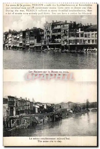 Cartes postales Maisons sur la Meuse en 1914 Verdun Militaria