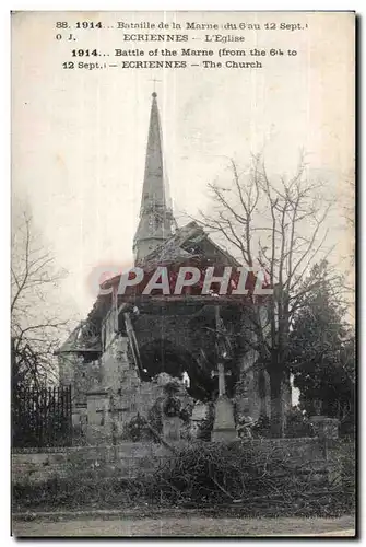 Ansichtskarte AK Bataille de la Marne Ecriennes L Eglise Militaria