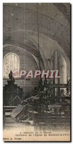 Cartes postales Bataille de la Marne Interieur de L Eglise de Mailly le Petit Militaria