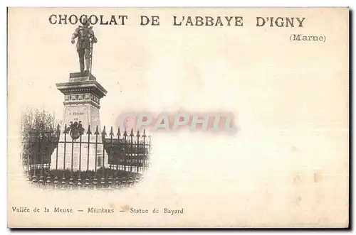 Ansichtskarte AK Chocolat de L Abbaye D Igny Marne Mezieres Statue de Bayard