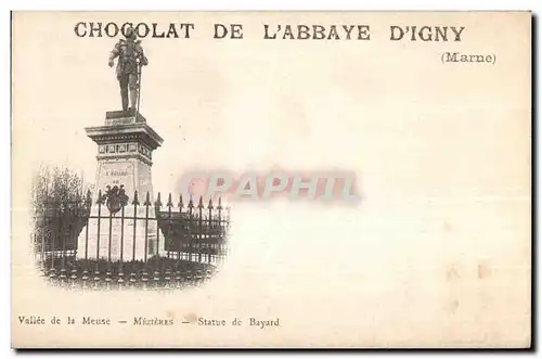 Cartes postales Chocolat de L Abbaye D Igny Marne Mezieres Statue de Bayard